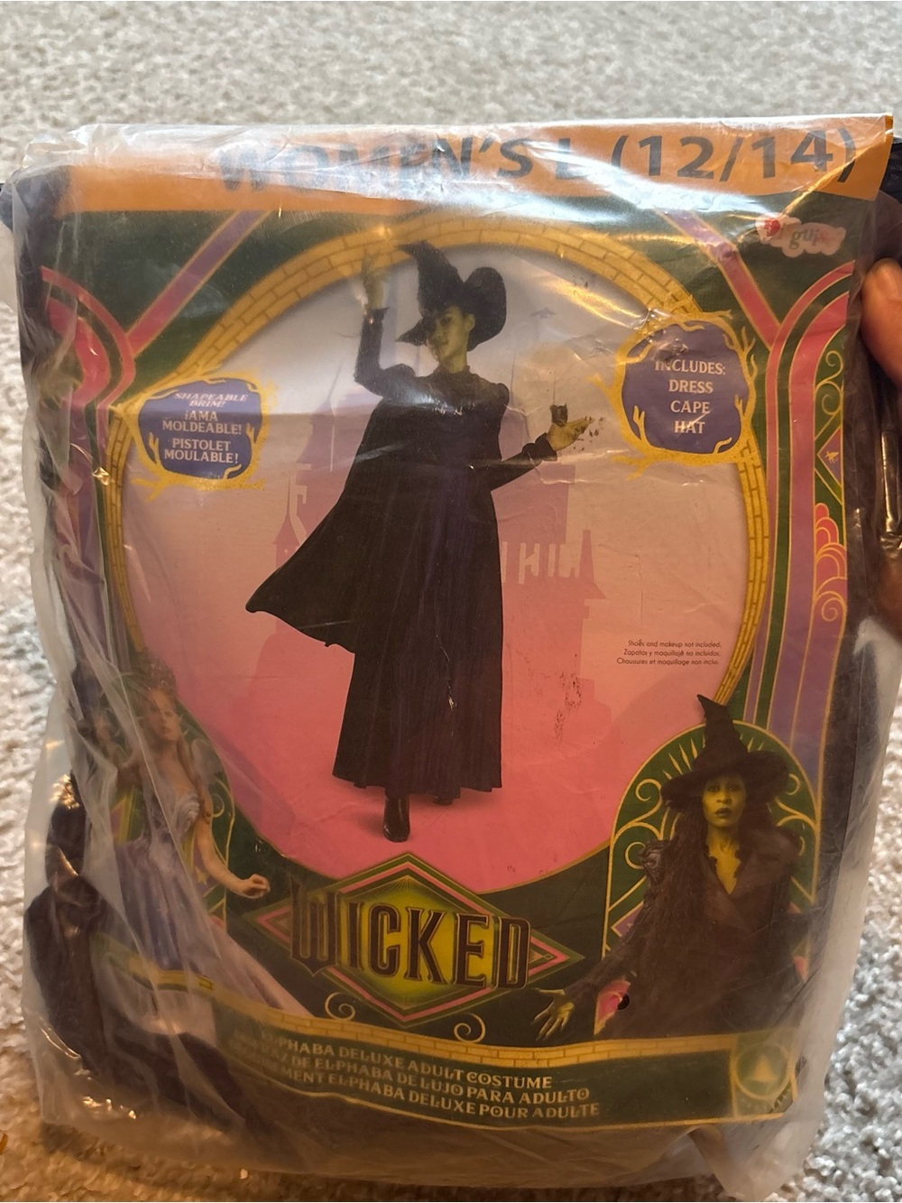Wicked Black Maxi Dress with Cape and Hat - Women's Costume NEW Large Witch